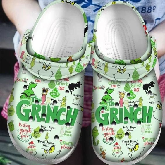 Personalized Grinch Christmas Stick Crocs Clogs Shoes Crocband Comfortable For Men Women