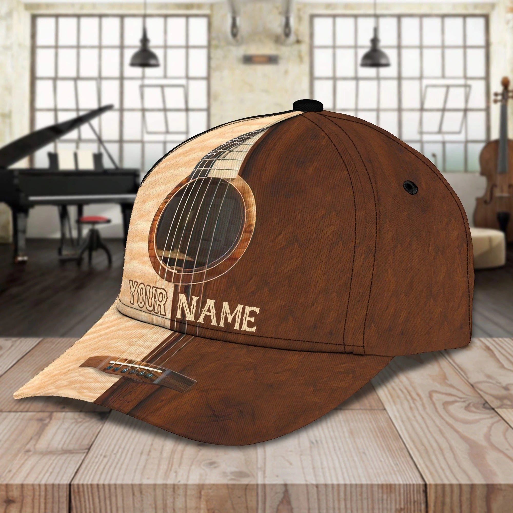 Personalized Guitar 3D Full Print Cap Hat For Musican, Guitarist, Music Is My Second Language, Music Lover Gift Trucker Hats Custom Hats Gifts For Men & Women