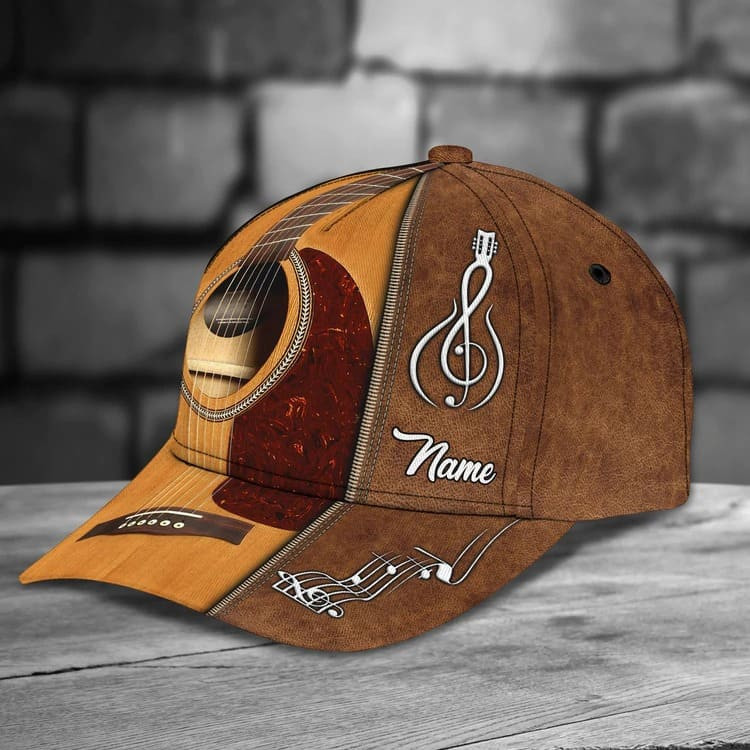 Personalized Guitar Bass Cap for His Birthday Gift, 3D Classic Cap All Over Printed for Guitar Lovers Trucker Hats Custom Hats Gifts For Men & Women