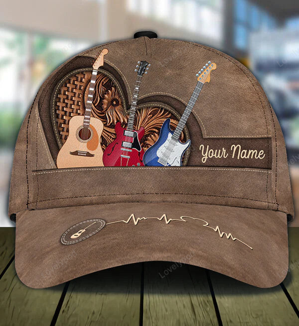 Personalized Guitar Classic Cap, Gift for Music Lovers, Guitar Lovers hat for men and women Trucker Hats Custom Hats Gifts For Men & Women