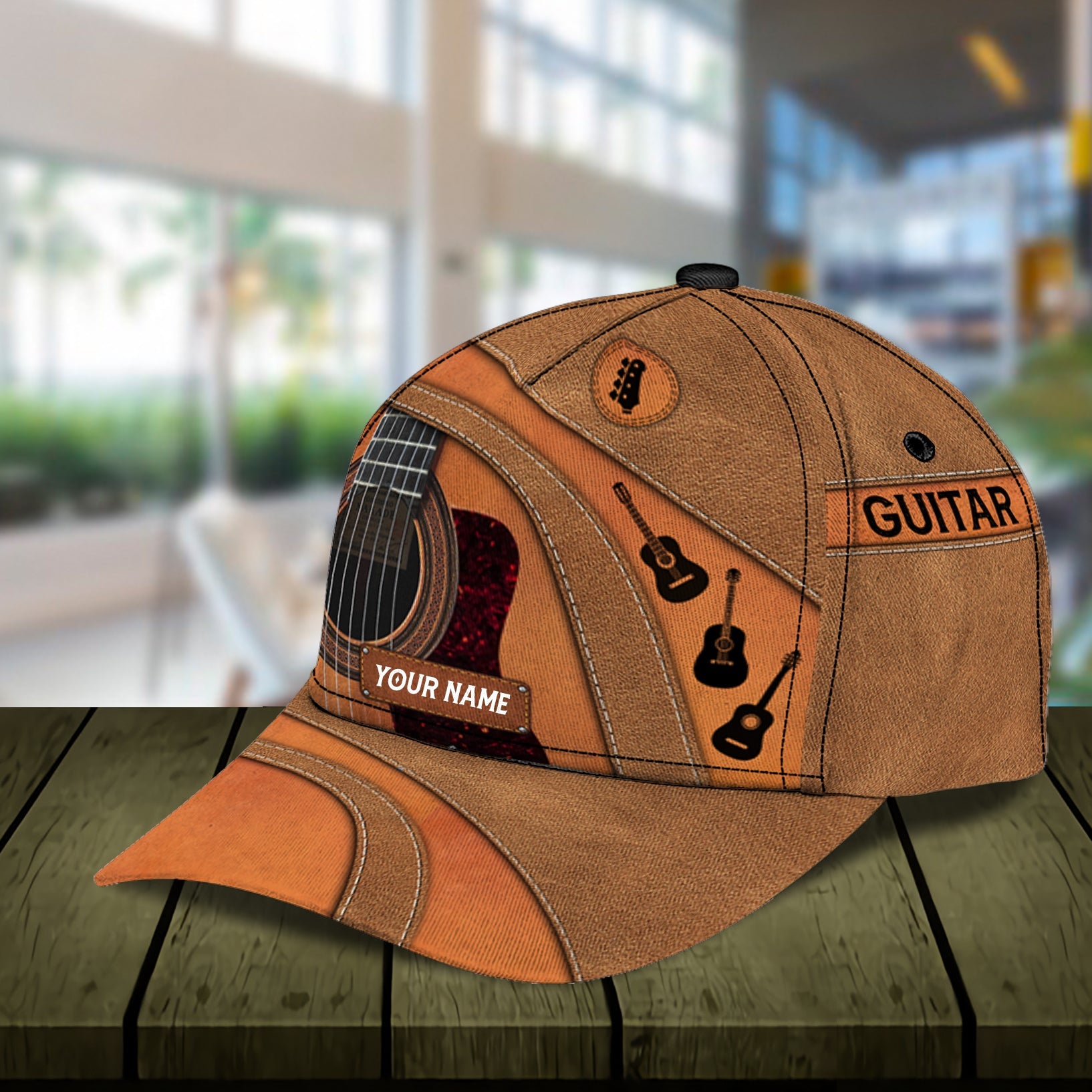 Personalized Guitar Classic Cap, Personalized Gift for Music Lovers, Guitar Lovers Trucker Hats Custom Hats Gifts For Men & Women