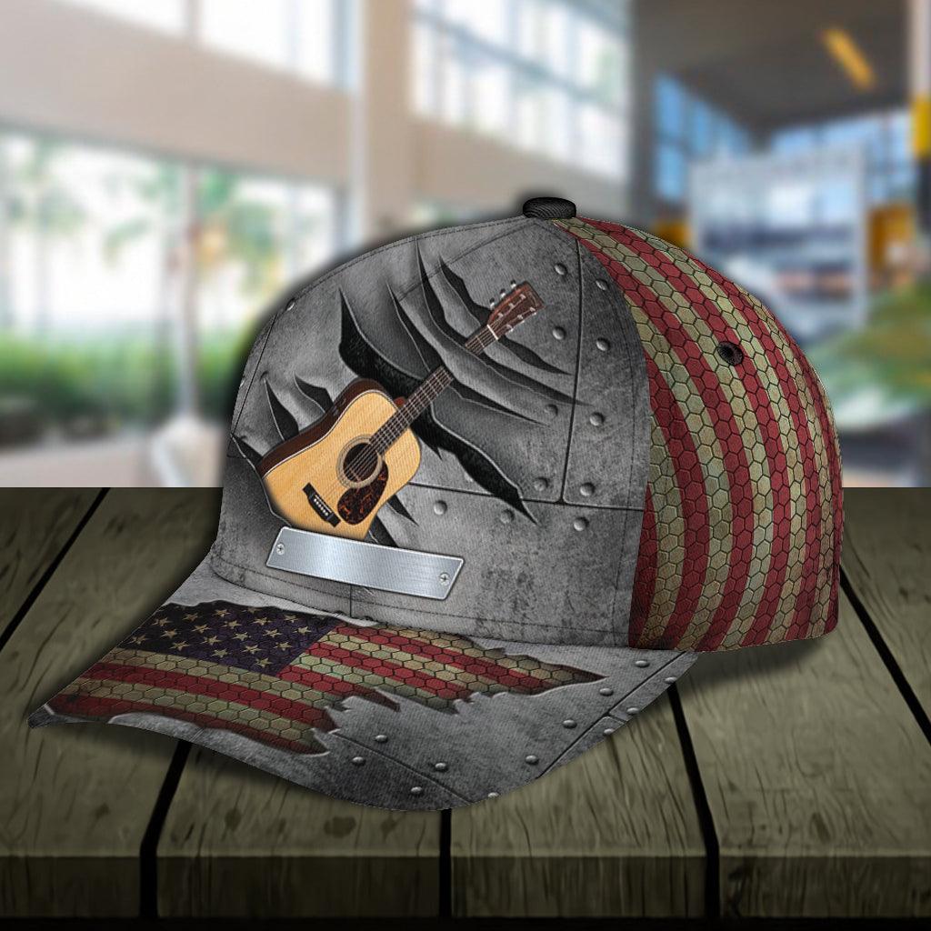 Personalized Guitar Classic Cap, Personalized Gift for Music Lovers, Guitar Lovers Trucker Hats Custom Hats Gifts For Men & Women