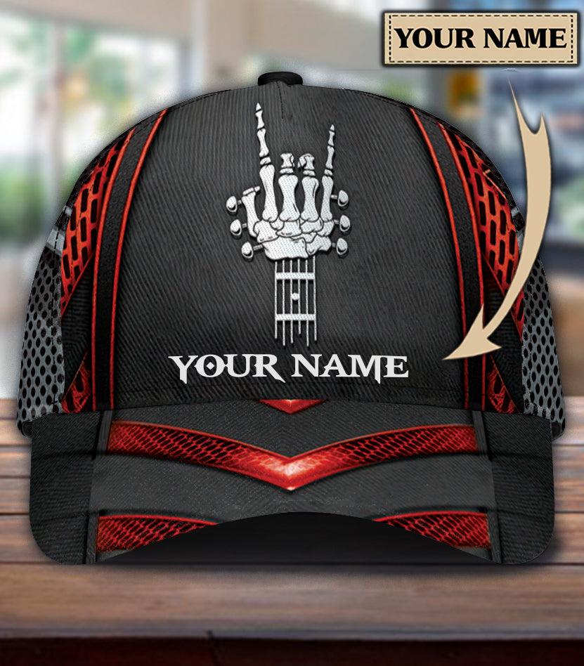 Personalized Guitar Classic Cap, Personalized Gift for Music Lovers, Guitar Lovers Trucker Hats Custom Hats Gifts For Men & Women