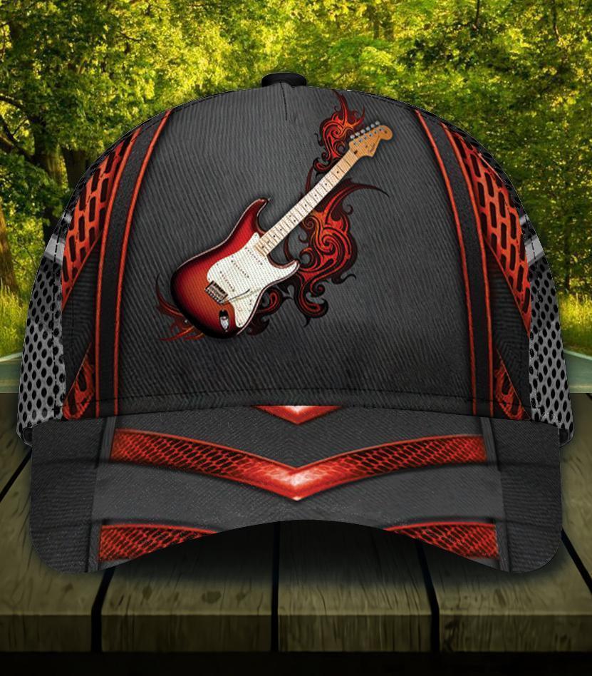 Personalized Guitar Classic Cap, Personalized Gift for Music Lovers, Guitar Lovers Trucker Hats Custom Hats Gifts For Men & Women