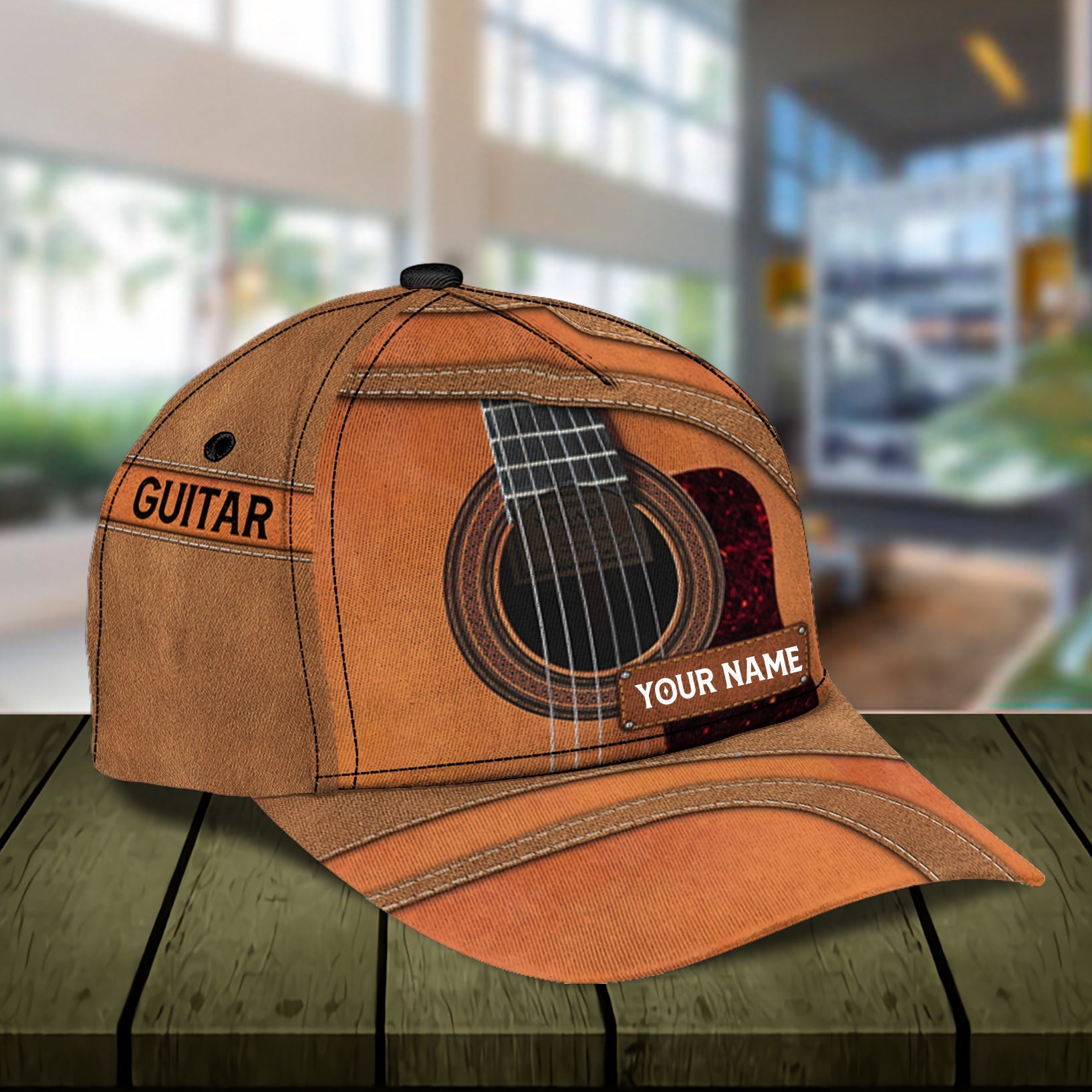 Personalized Guitar Classic Cap, Personalized Gift for Music Lovers, Guitar Lovers Trucker Hats Custom Hats Gifts For Men & Women
