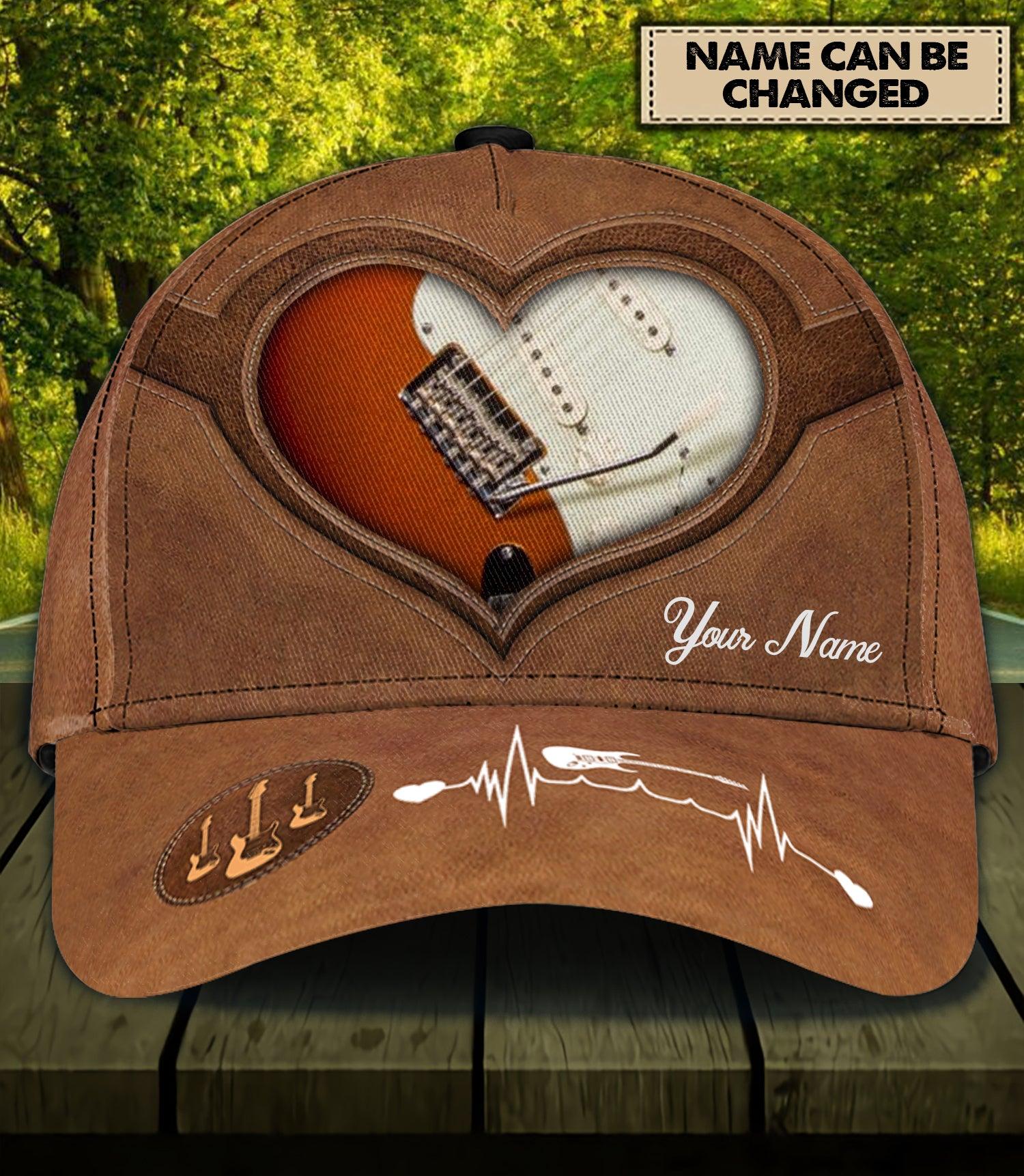 Personalized Guitar Classic Cap, Personalized Gift for Music Lovers, Guitar Lovers Trucker Hats Custom Hats Gifts For Men & Women