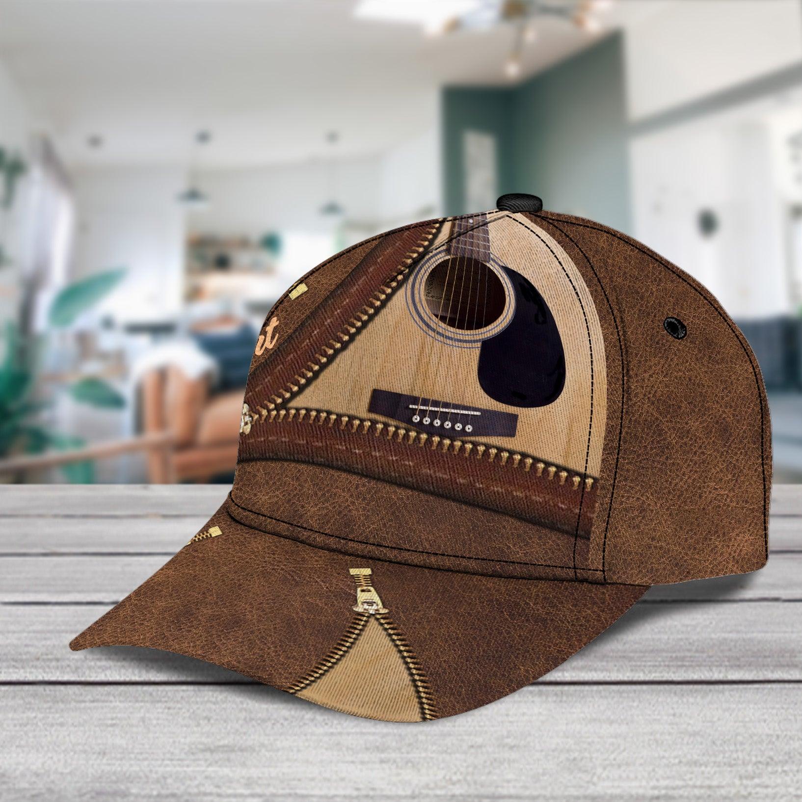 Personalized Guitar Classic Cap, Personalized Gift for Music Lovers, Guitar Lovers Trucker Hats Custom Hats Gifts For Men & Women