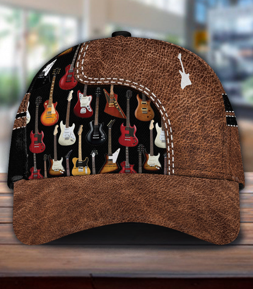 Personalized Guitar Classic Cap, Personalized Gift for Music Lovers, Guitar Lovers Trucker Hats Custom Hats Gifts For Men & Women