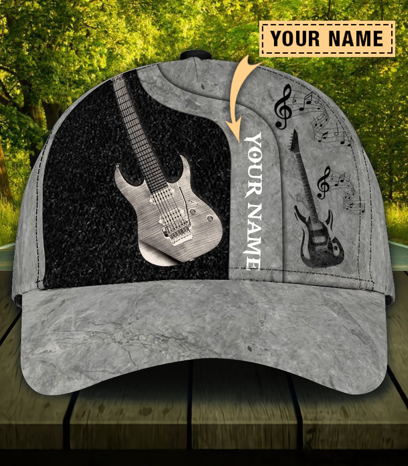 Personalized Guitar Classic Cap, Personalized Gift for Music Lovers, Guitar Lovers Trucker Hats Custom Hats Gifts For Men & Women