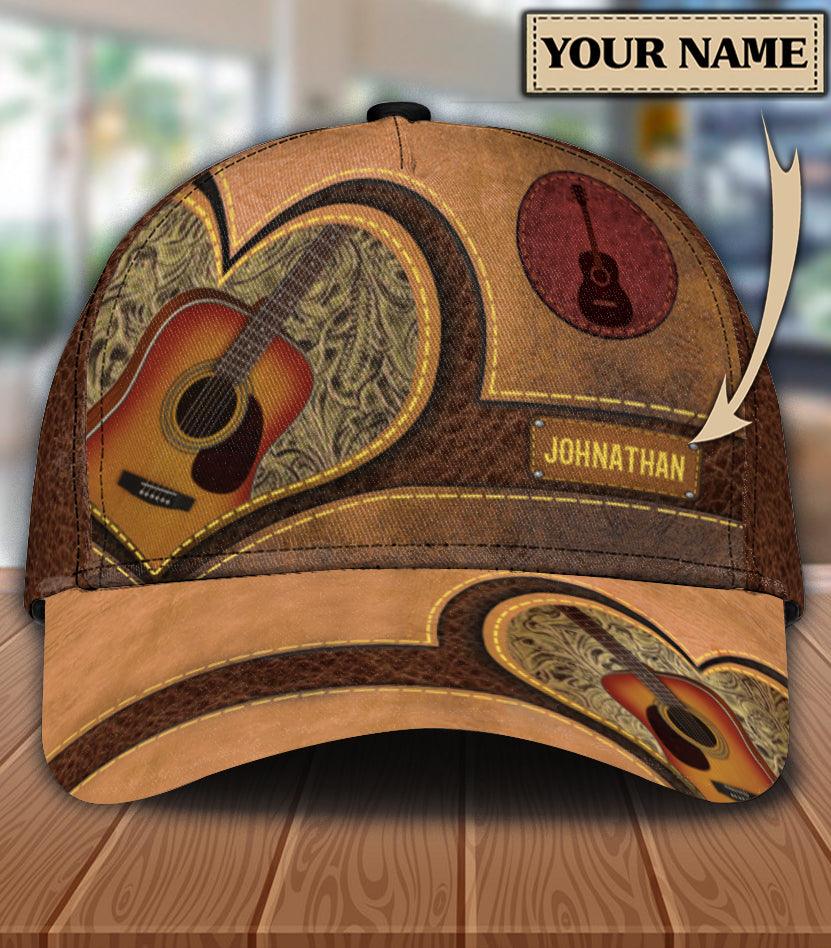 Personalized Guitar Classic Cap, Personalized Gift for Music Lovers, Guitar Lovers Trucker Hats Custom Hats Gifts For Men & Women