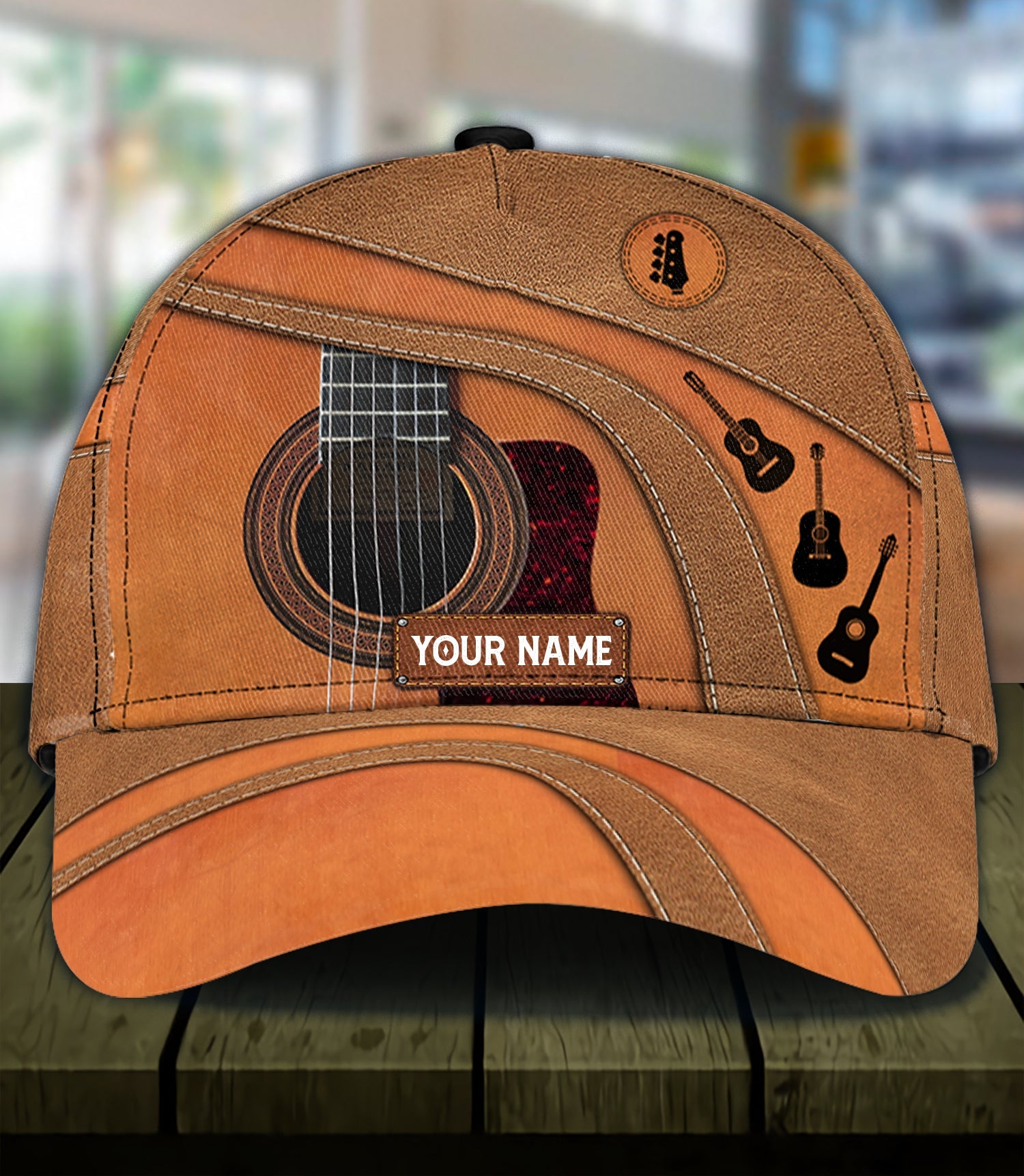 Personalized Guitar Classic Cap, Personalized Gift for Music Lovers, Guitar Lovers Trucker Hats Custom Hats Gifts For Men & Women