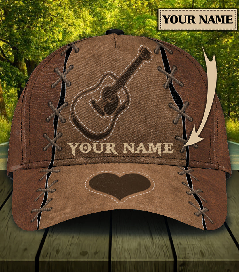 Personalized Guitar Classic Cap, Personalized Gift for Music Lovers, Guitar Lovers Trucker Hats Custom Hats Gifts For Men & Women