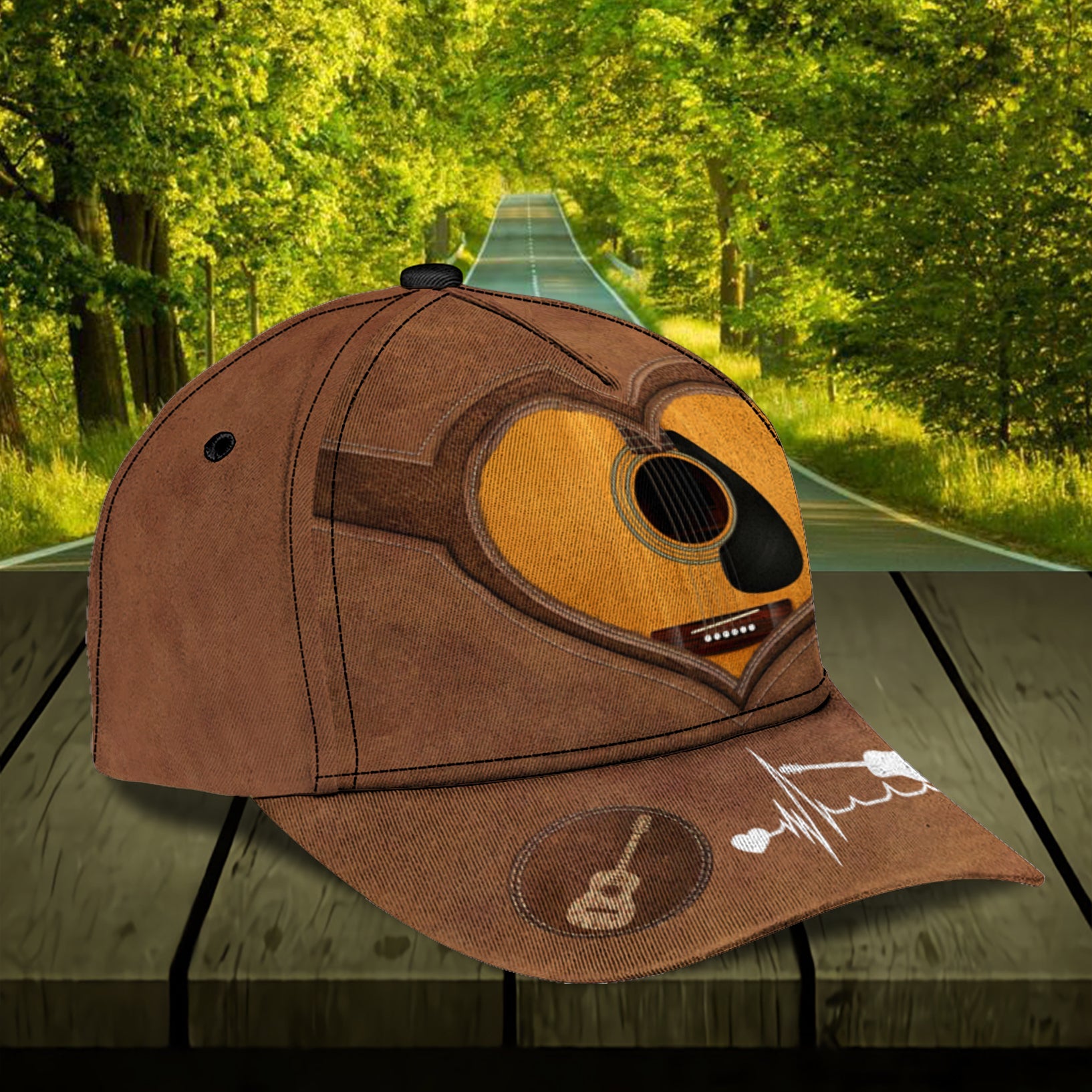 Personalized Guitar Classic Cap, Personalized Gift for Music Lovers, Guitar Lovers Trucker Hats Custom Hats Gifts For Men & Women