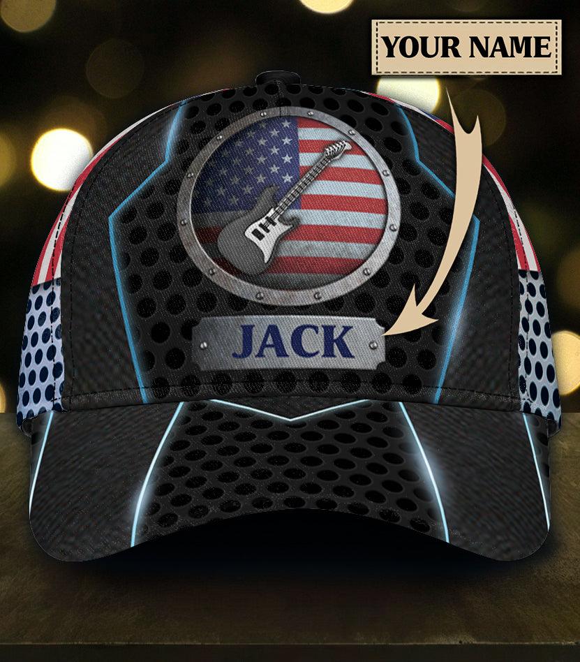 Personalized Guitar Classic Cap, Personalized Gift for Music Lovers, Guitar Lovers Trucker Hats Custom Hats Gifts For Men & Women