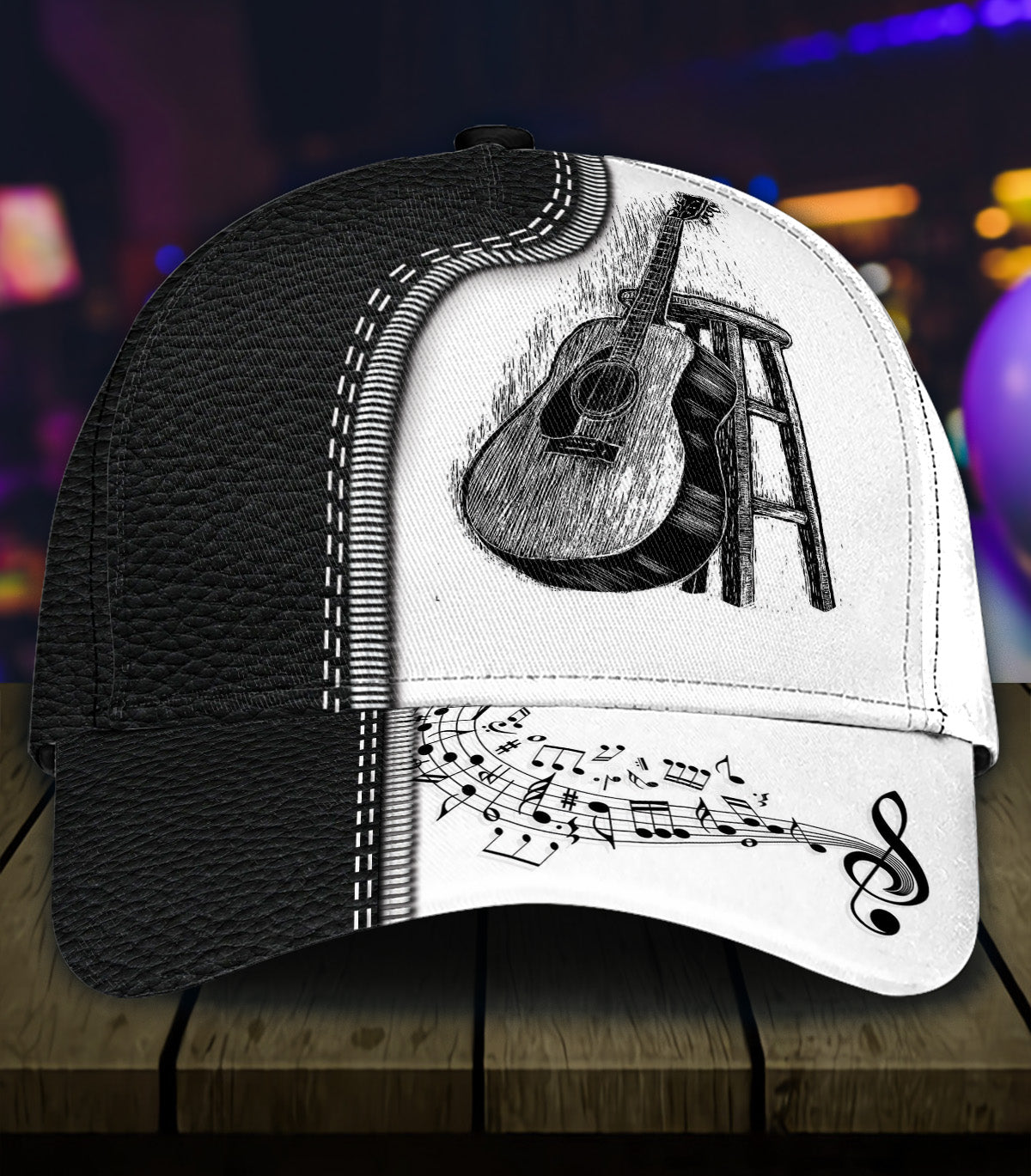 Personalized Guitar Classic Cap, Personalized Gift for Music Lovers, Guitar Lovers Trucker Hats Custom Hats Gifts For Men & Women