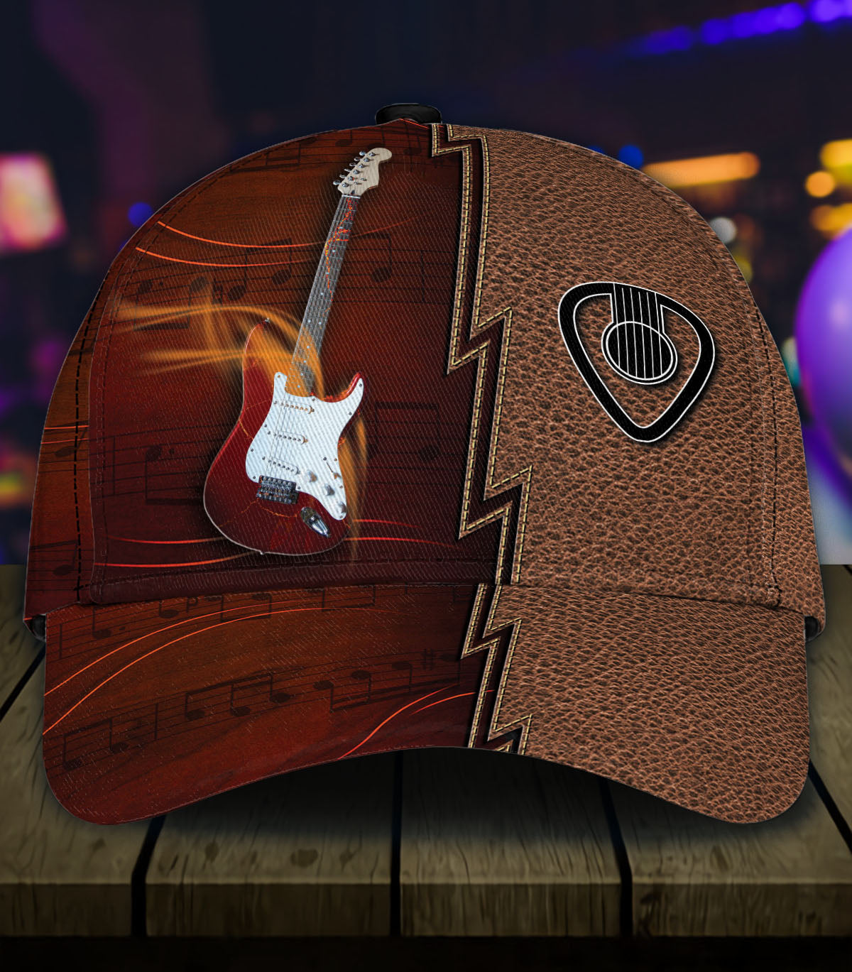 Personalized Guitar Classic Cap, Personalized Gift for Music Lovers, Guitar Lovers Trucker Hats Custom Hats Gifts For Men & Women