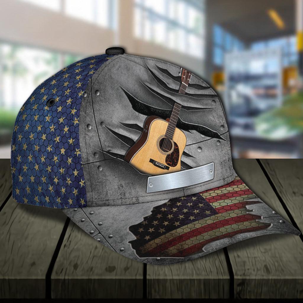 Personalized Guitar Classic Cap, Personalized Gift for Music Lovers, Guitar Lovers Trucker Hats Custom Hats Gifts For Men & Women