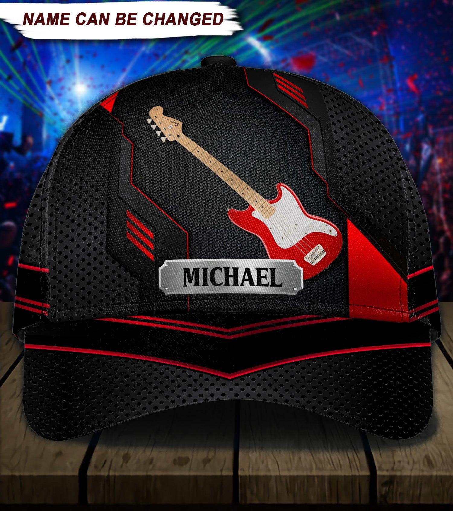 Personalized Guitar Classic Cap, Personalized Gift for Music Lovers, Guitar Lovers Trucker Hats Custom Hats Gifts For Men & Women