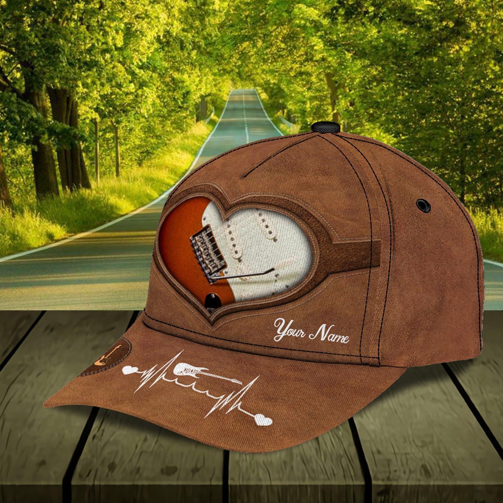 Personalized Guitar Classic Cap, Personalized Gift for Music Lovers, Guitar Lovers Trucker Hats Custom Hats Gifts For Men & Women
