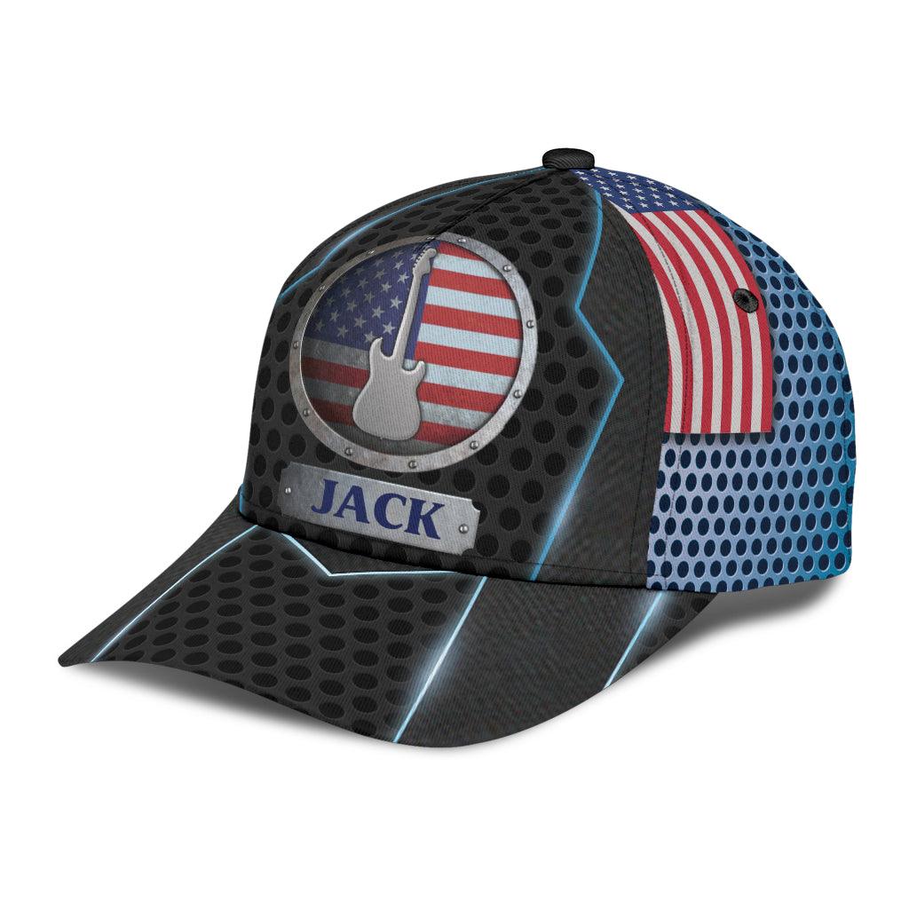 Personalized Guitar Classic Cap, Personalized Gift for Music Lovers, Guitar Lovers Trucker Hats Custom Hats Gifts For Men & Women