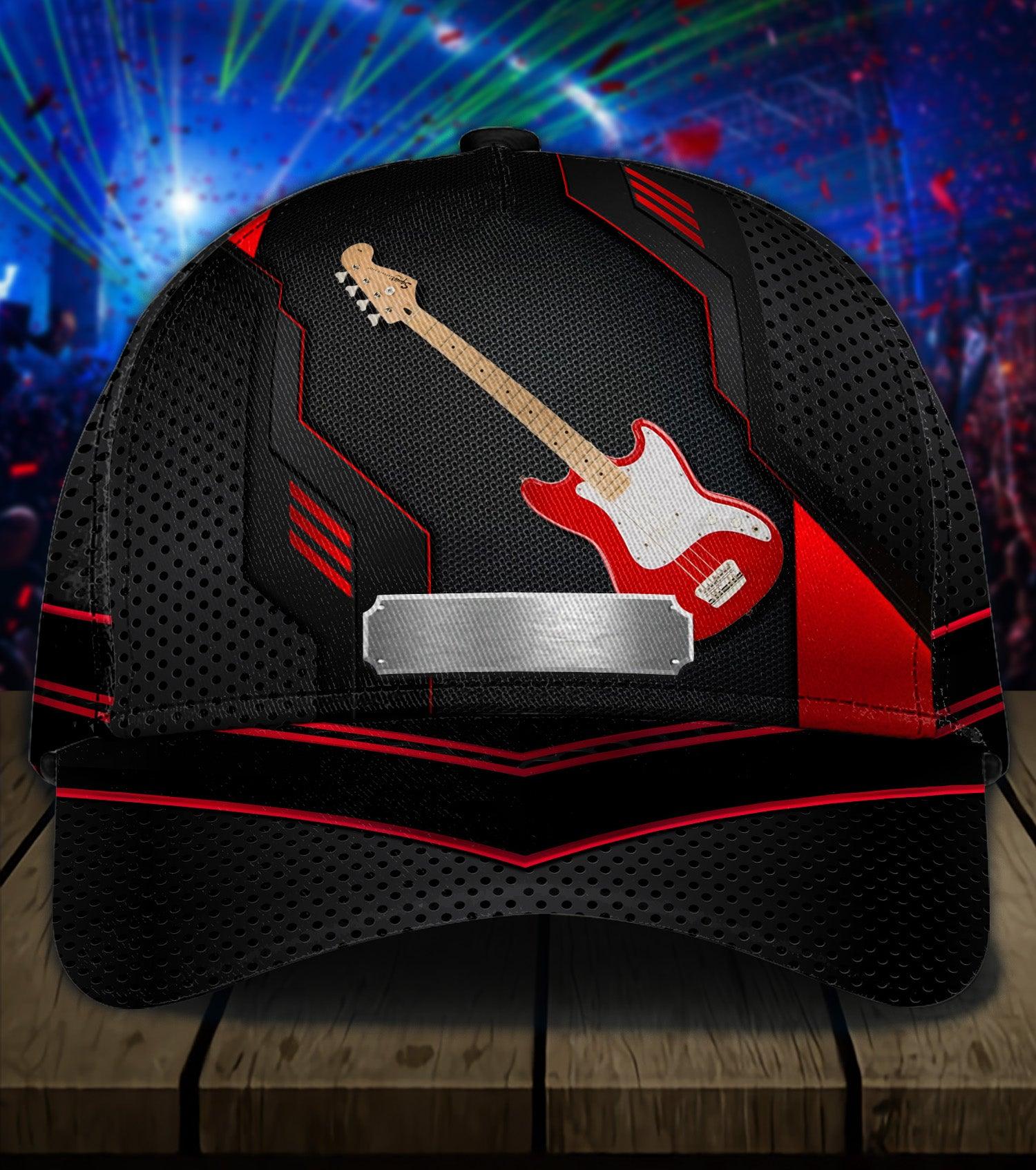 Personalized Guitar Classic Cap, Personalized Gift for Music Lovers, Guitar Lovers Trucker Hats Custom Hats Gifts For Men & Women