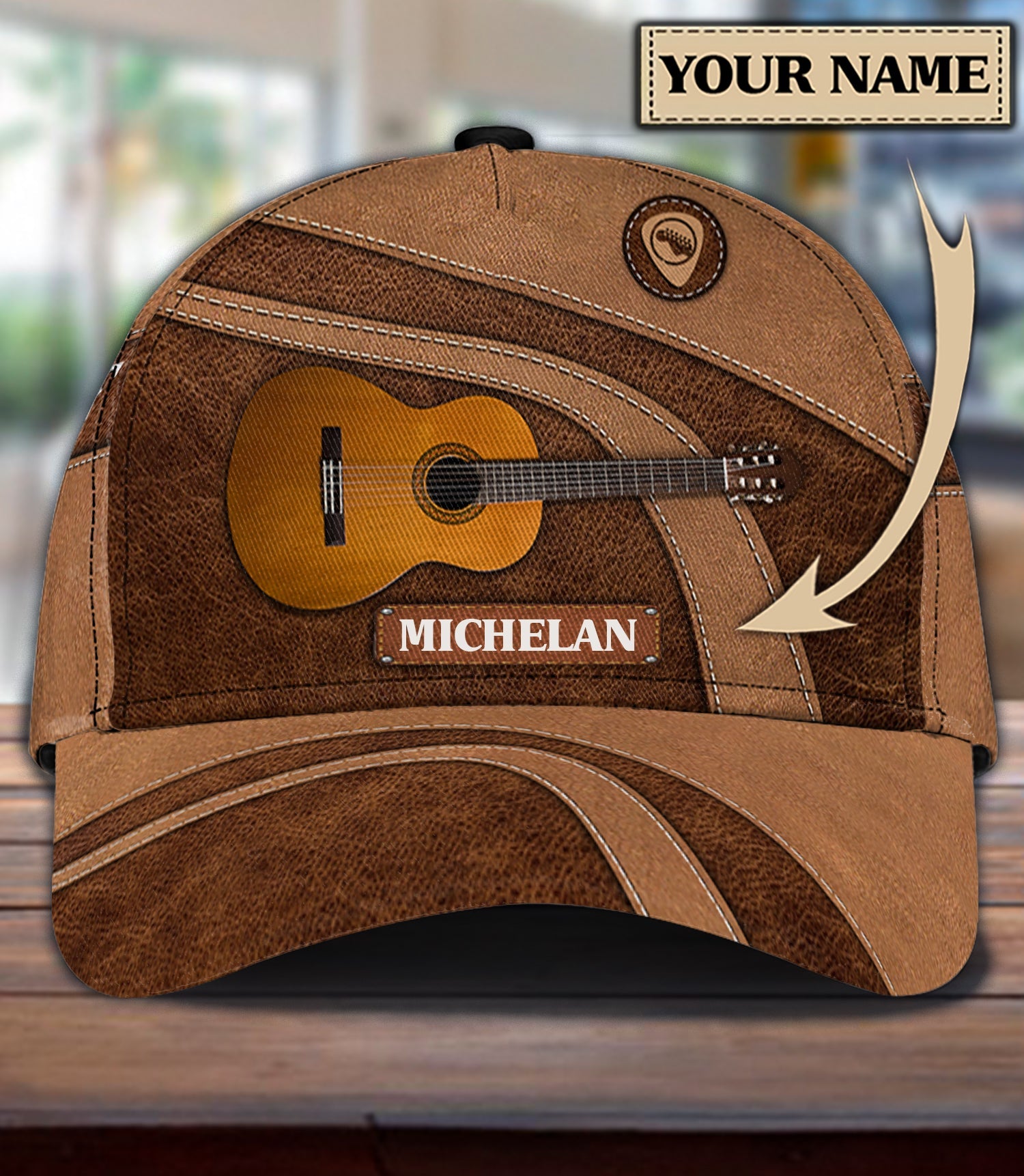 Personalized Guitar Classic Cap, Personalized Gift for Music Lovers, Guitar Lovers Trucker Hats Custom Hats Gifts For Men & Women
