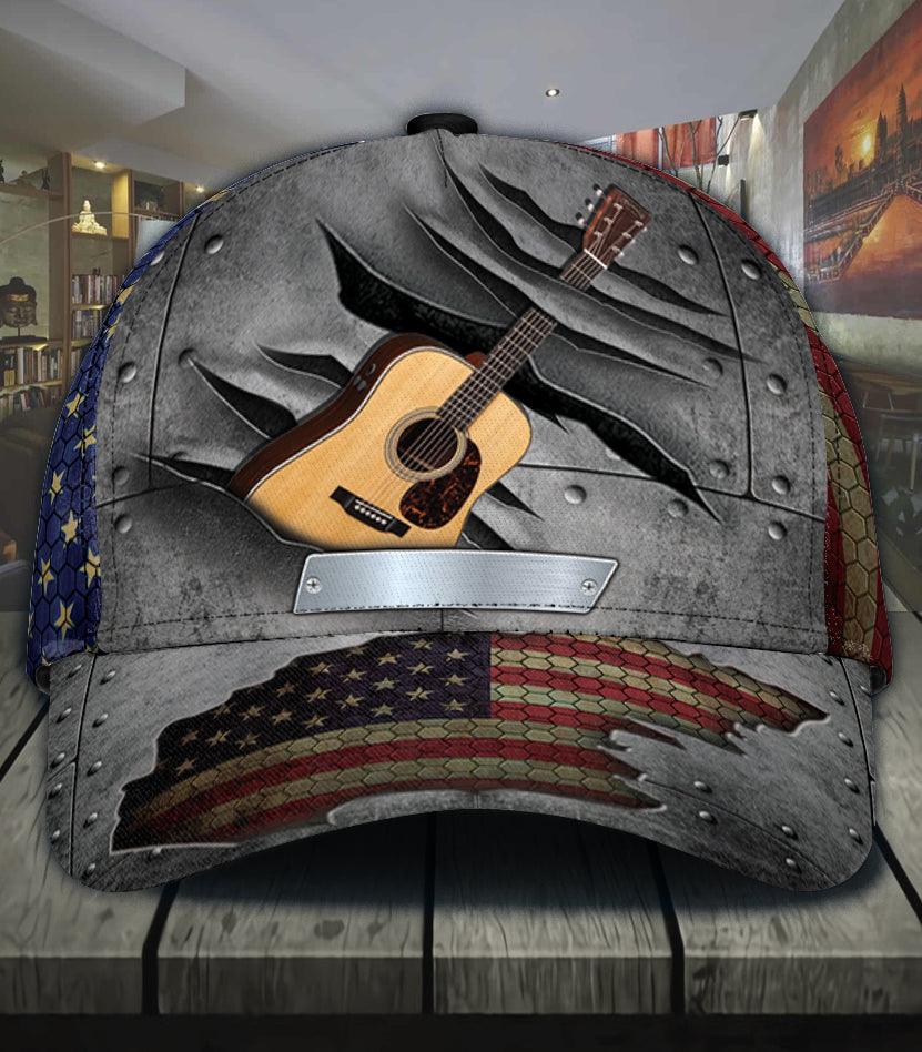 Personalized Guitar Classic Cap, Personalized Gift for Music Lovers, Guitar Lovers Trucker Hats Custom Hats Gifts For Men & Women