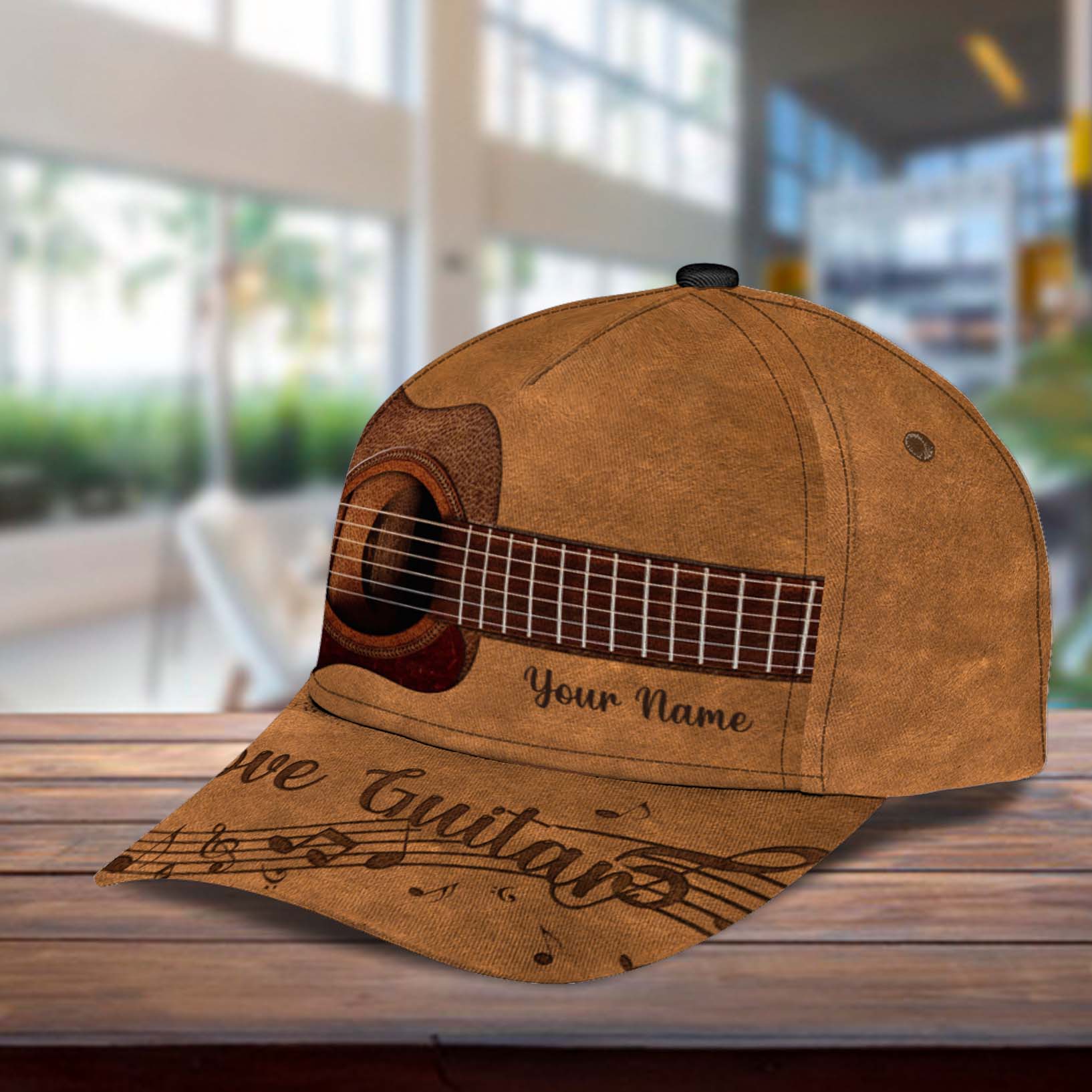 Personalized Guitar Classic Cap, Personalized Gift for Music Lovers, Guitar Lovers Trucker Hats Custom Hats Gifts For Men & Women