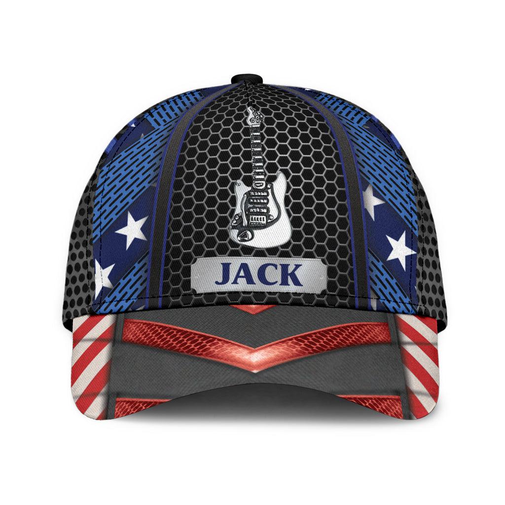 Personalized Guitar Classic Cap, Personalized Gift for Music Lovers, Guitar Lovers Trucker Hats Custom Hats Gifts For Men & Women