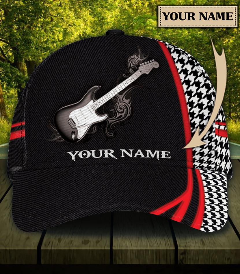 Personalized Guitar Classic Cap, Personalized Gift for Music Lovers, Guitar Lovers Trucker Hats Custom Hats Gifts For Men & Women