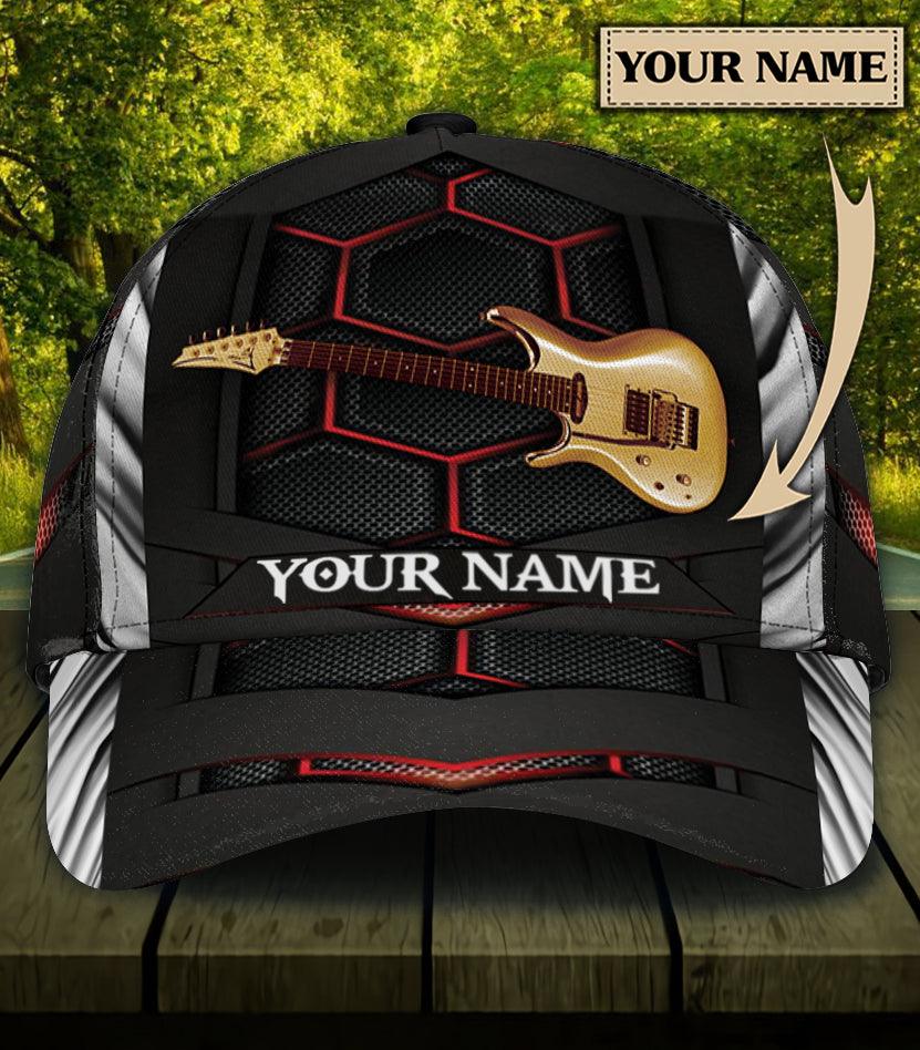 Personalized Guitar Classic Cap, Personalized Gift for Music Lovers, Guitar Lovers Trucker Hats Custom Hats Gifts For Men & Women