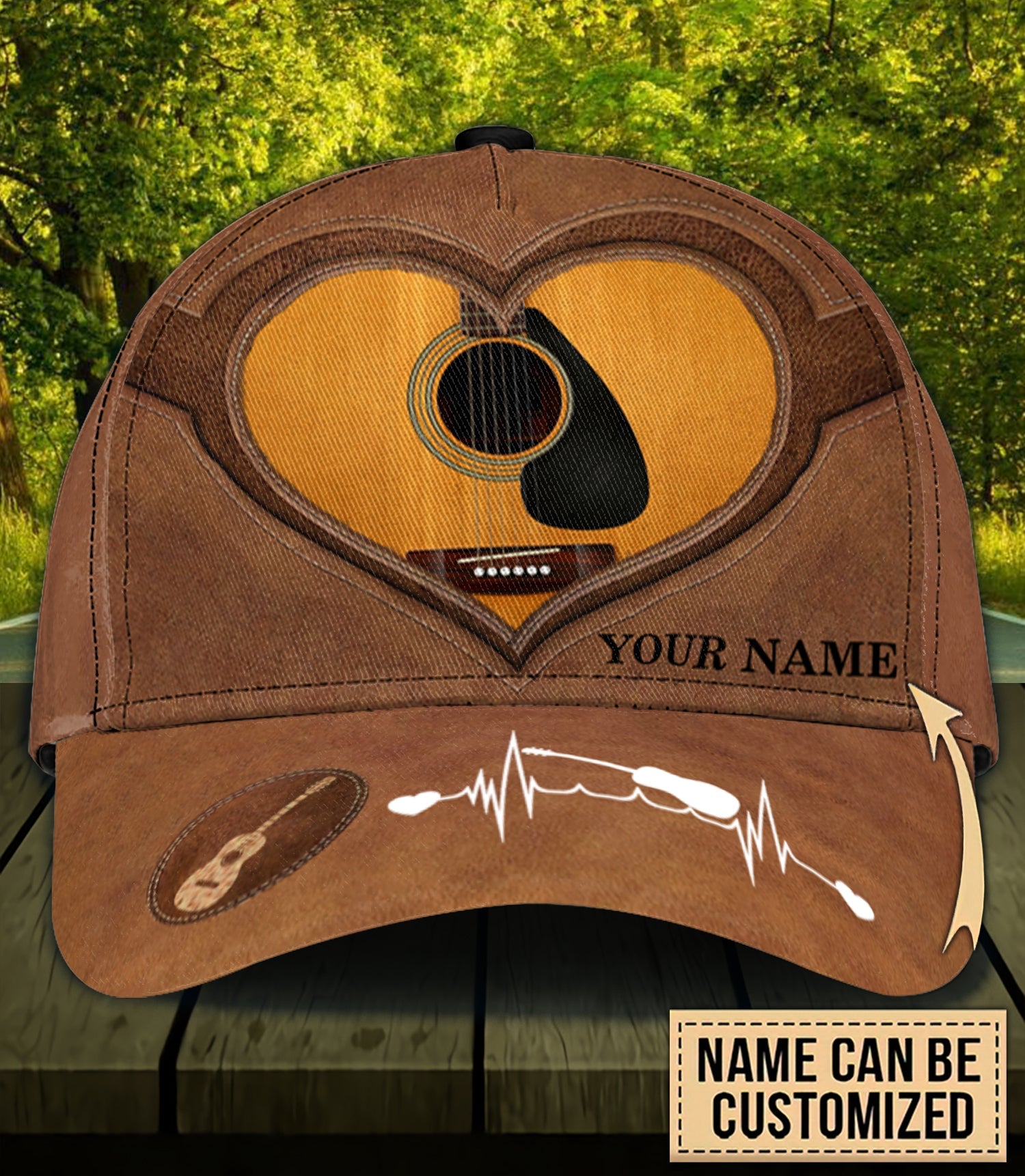 Personalized Guitar Classic Cap, Personalized Gift for Music Lovers, Guitar Lovers Trucker Hats Custom Hats Gifts For Men & Women