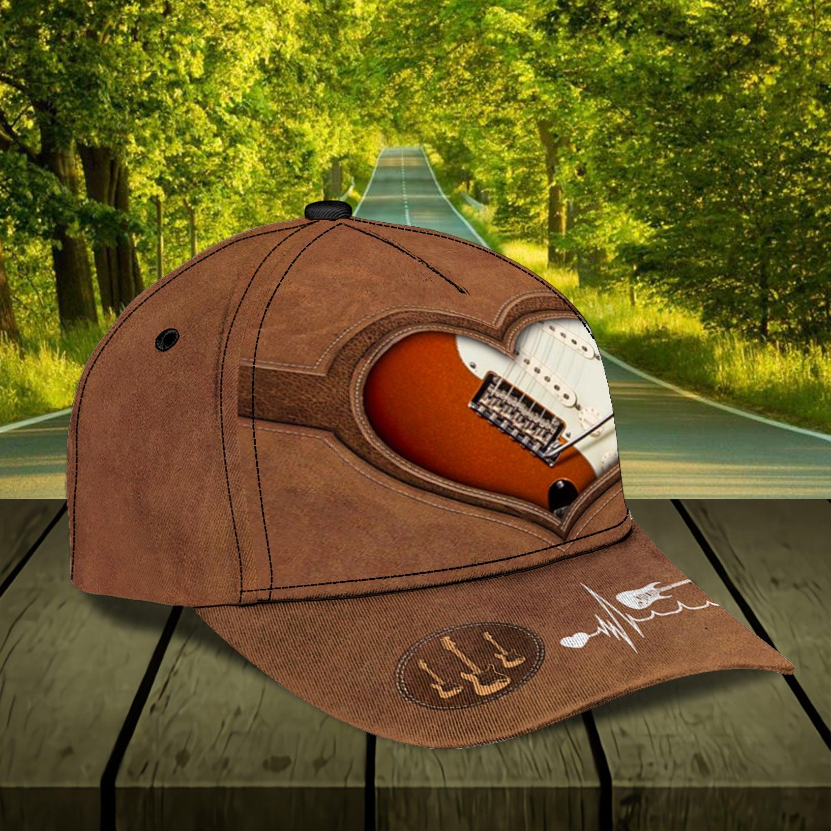 Personalized Guitar Classic Cap, Personalized Gift for Music Lovers, Guitar Lovers Trucker Hats Custom Hats Gifts For Men & Women