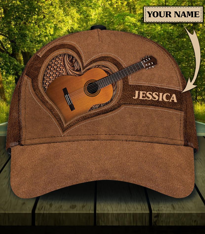 Personalized Guitar Classic Cap, Personalized Gift for Music Lovers, Guitar Lovers Trucker Hats Custom Hats Gifts For Men & Women