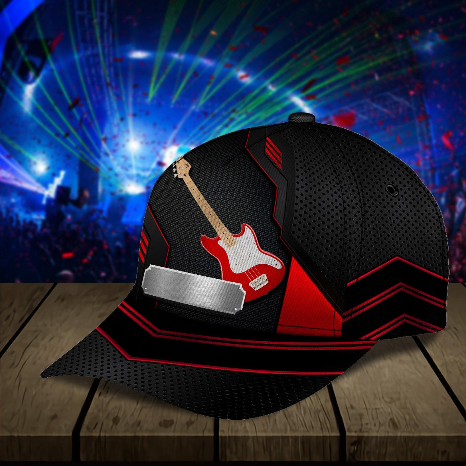 Personalized Guitar Classic Cap, Personalized Gift for Music Lovers, Guitar Lovers Trucker Hats Custom Hats Gifts For Men & Women