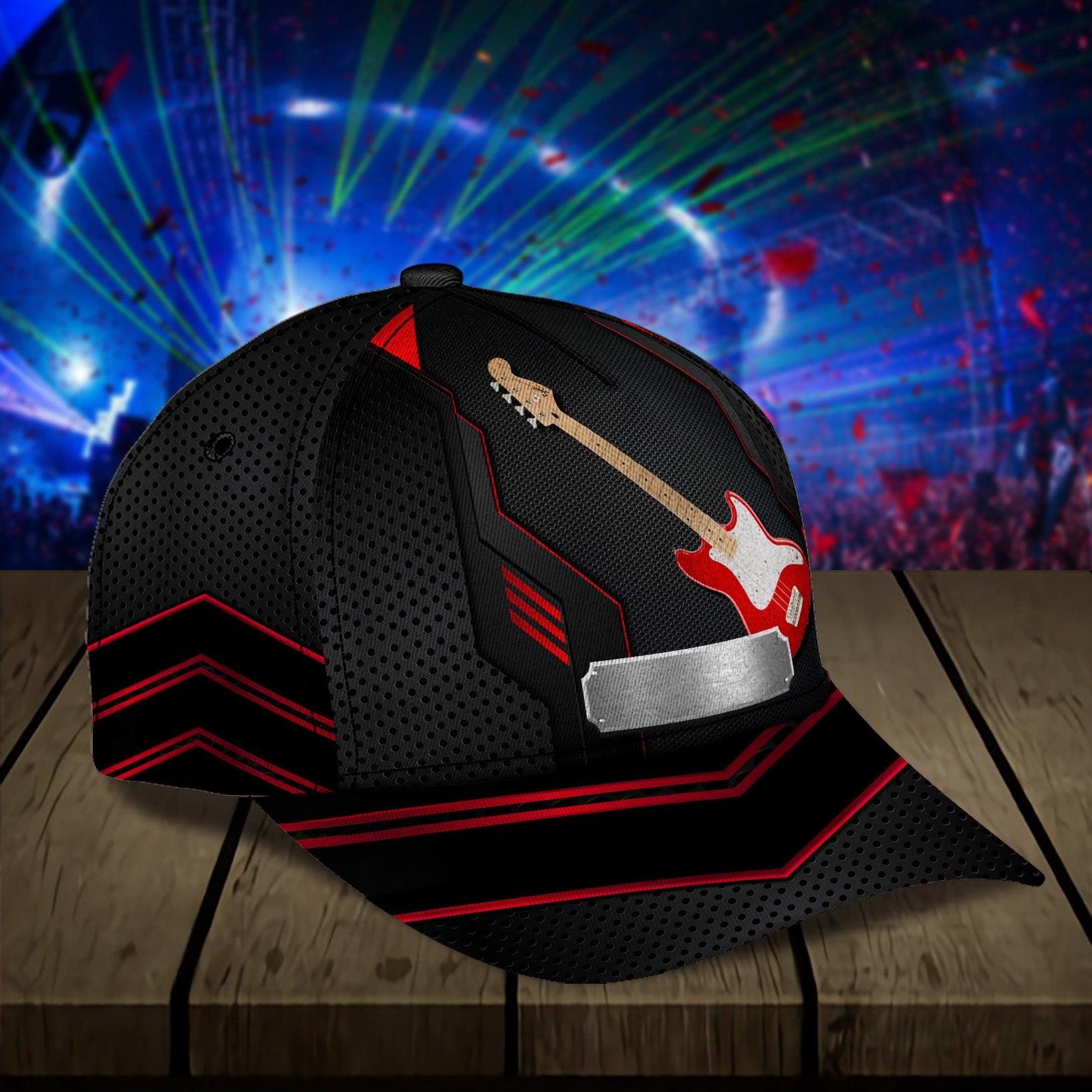Personalized Guitar Classic Cap, Personalized Gift for Music Lovers, Guitar Lovers Trucker Hats Custom Hats Gifts For Men & Women