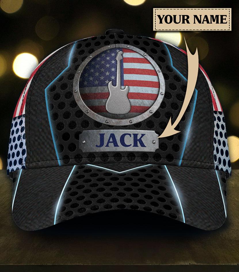 Personalized Guitar Classic Cap, Personalized Gift for Music Lovers, Guitar Lovers Trucker Hats Custom Hats Gifts For Men & Women