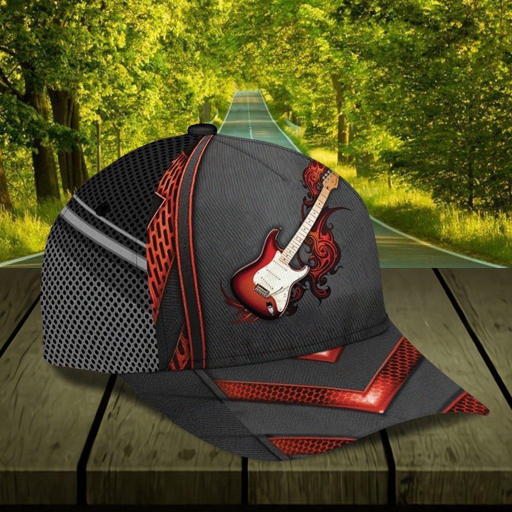 Personalized Guitar Classic Cap, Personalized Gift for Music Lovers, Guitar Lovers Trucker Hats Custom Hats Gifts For Men & Women