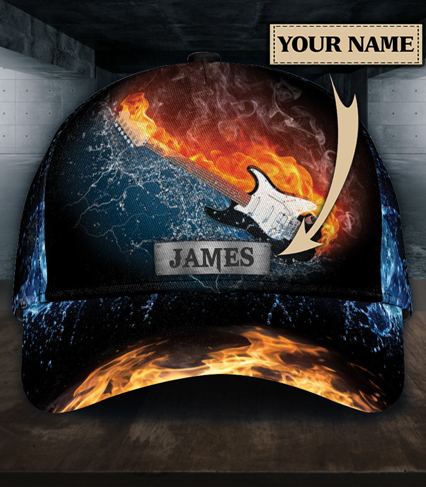 Personalized Guitar Classic Cap, Personalized Gift for Music Lovers, Guitar Lovers Trucker Hats Custom Hats Gifts For Men & Women