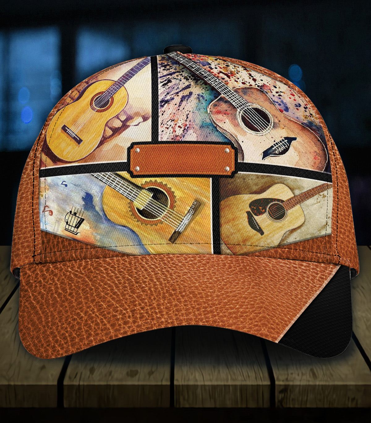 Personalized Guitar Classic Cap, Personalized Gift for Music Lovers, Guitar Lovers Trucker Hats Custom Hats Gifts For Men & Women
