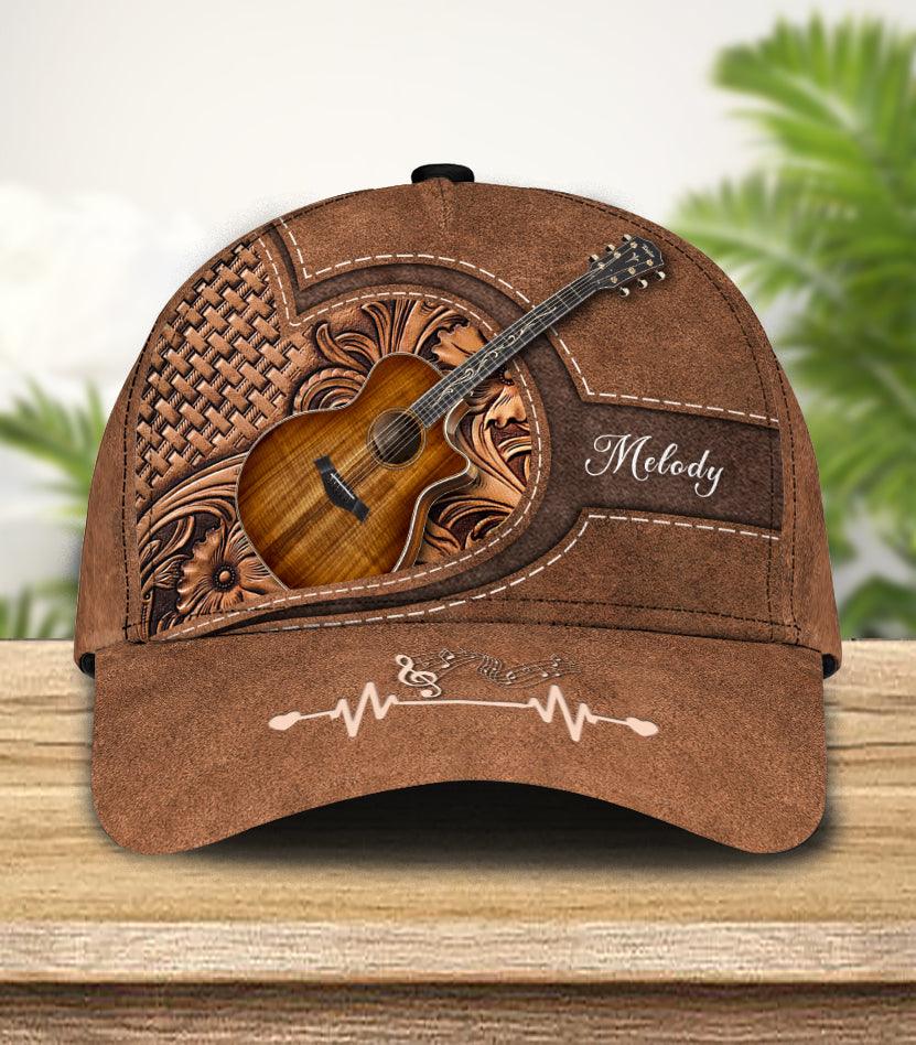 Personalized Guitar Classic Cap, Personalized Gift for Music Lovers, Guitar Lovers Trucker Hats Custom Hats Gifts For Men & Women
