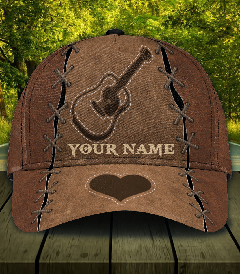 Personalized Guitar Classic Cap, Personalized Gift for Music Lovers, Guitar Lovers Trucker Hats Custom Hats Gifts For Men & Women