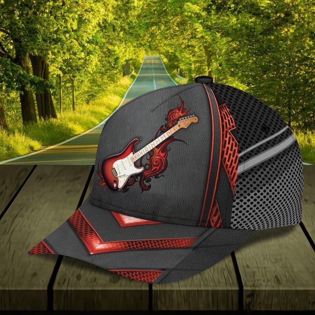 Personalized Guitar Classic Cap, Personalized Gift for Music Lovers, Guitar Lovers Trucker Hats Custom Hats Gifts For Men & Women