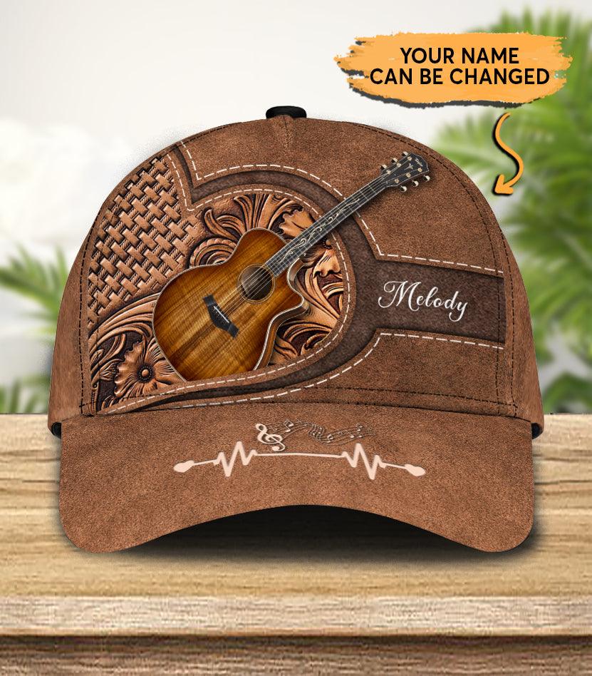 Personalized Guitar Classic Cap, Personalized Gift for Music Lovers, Guitar Lovers Trucker Hats Custom Hats Gifts For Men & Women