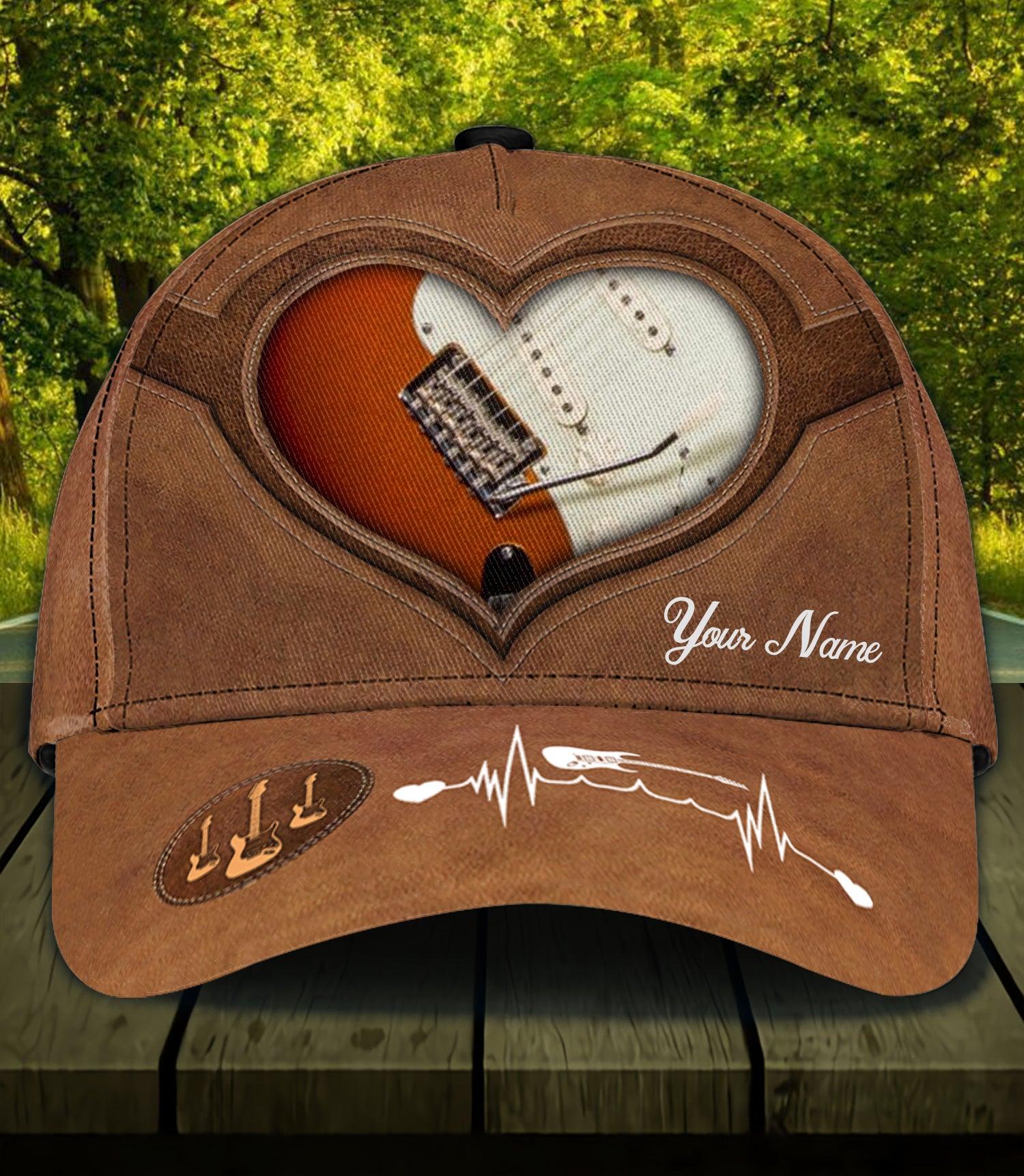Personalized Guitar Classic Cap, Personalized Gift for Music Lovers, Guitar Lovers Trucker Hats Custom Hats Gifts For Men & Women