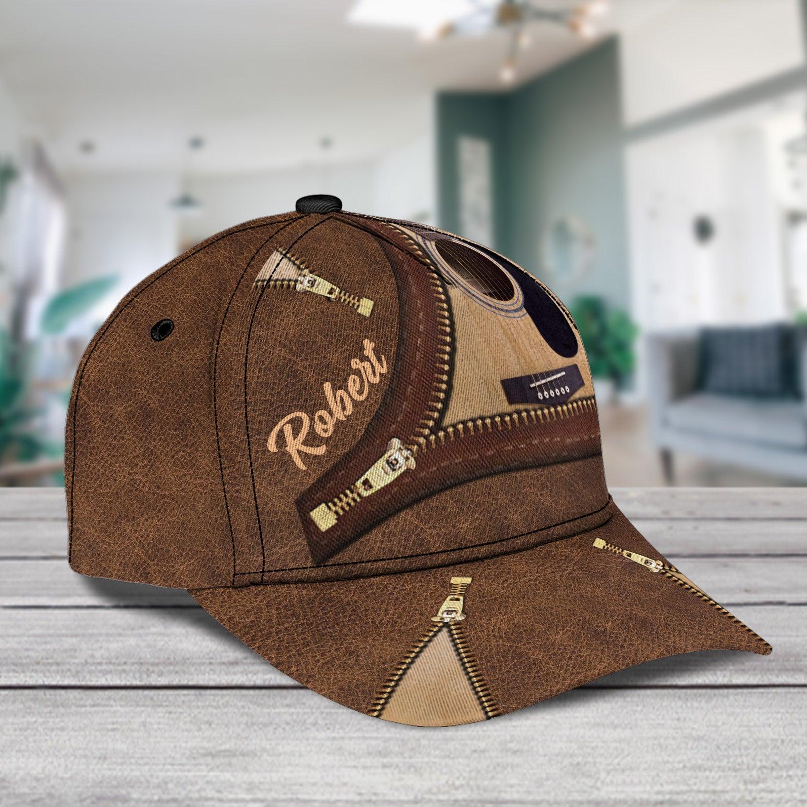 Personalized Guitar Classic Cap, Personalized Gift for Music Lovers, Guitar Lovers Trucker Hats Custom Hats Gifts For Men & Women