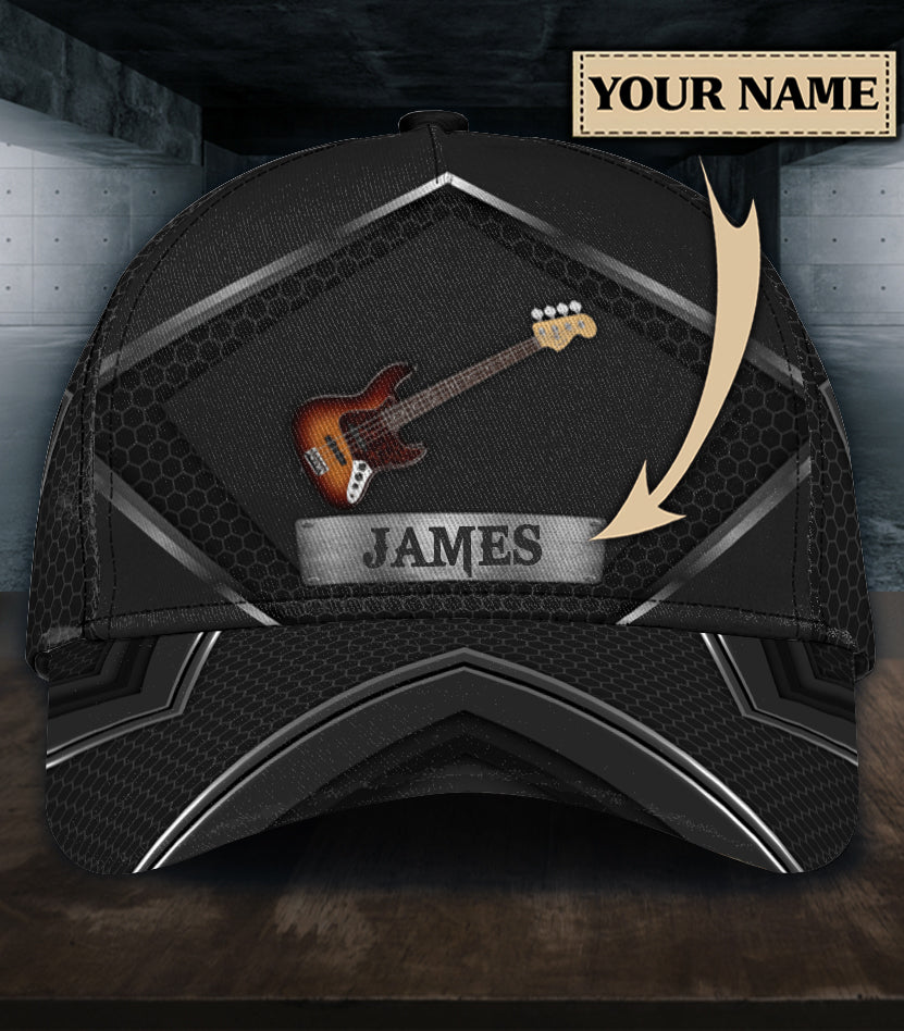Personalized Guitar Classic Cap, Personalized Gift for Music Lovers, Guitar Lovers Trucker Hats Custom Hats Gifts For Men & Women