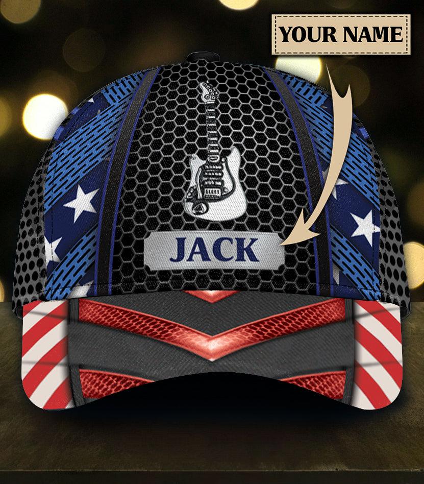Personalized Guitar Classic Cap, Personalized Gift for Music Lovers, Guitar Lovers Trucker Hats Custom Hats Gifts For Men & Women