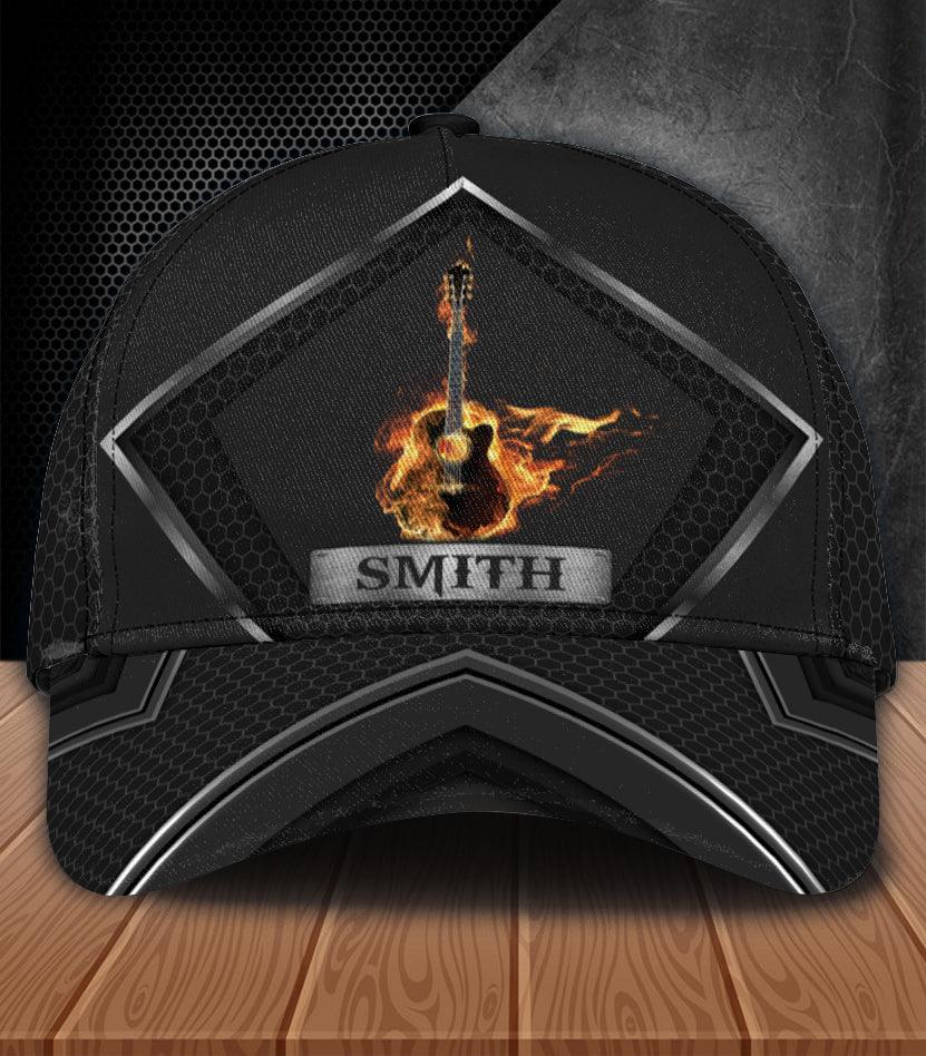 Personalized Guitar Classic Cap, Personalized Gift for Music Lovers, Guitar Lovers Trucker Hats Custom Hats Gifts For Men & Women
