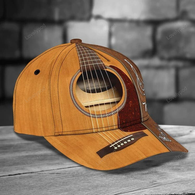 Personalized Guitar Hat for Him, 3D Classic Cap All Over Printed Gift for Guitar Lovers, Guitar Hat for Boyfriend Trucker Hats Custom Hats Gifts For Men & Women